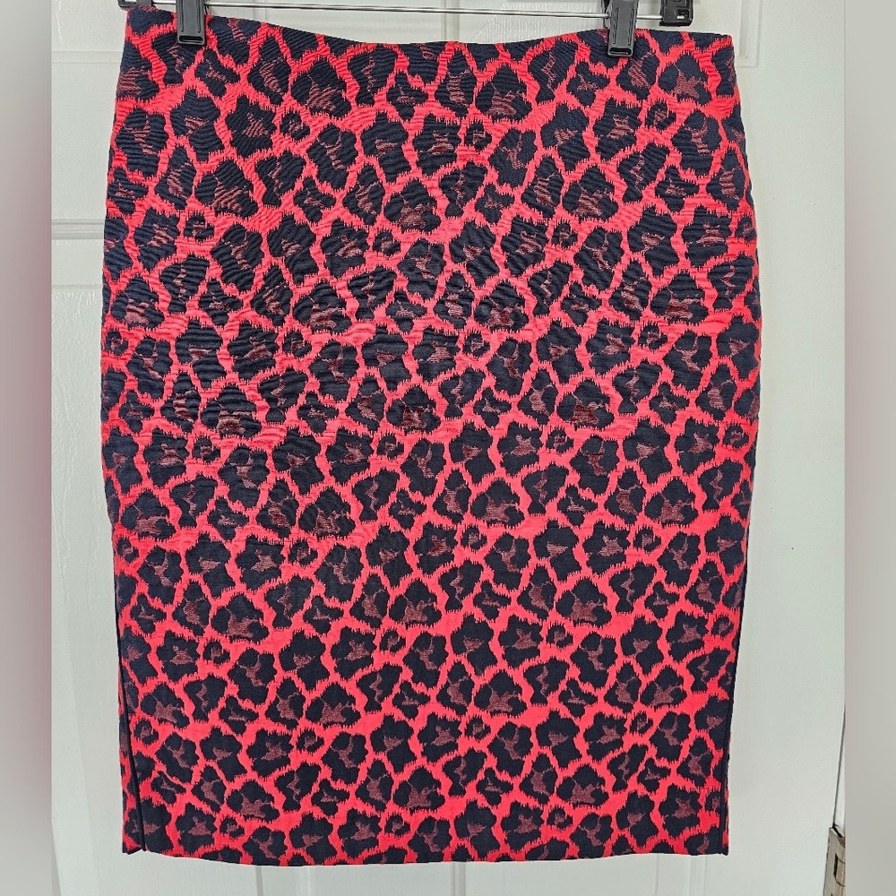The Limited Red and Black Leopard Pencil Skirt - Sz 6